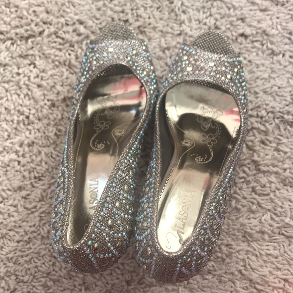 Athens Jewel Encrusted Peep Toe Pumps